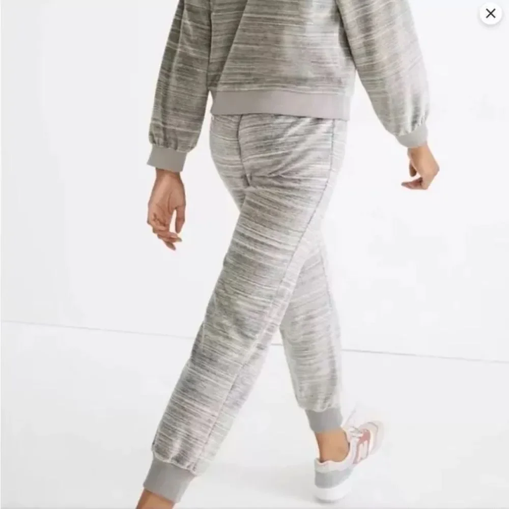 Madewell Velour Space Dyed Gray Slim Jogger 2 Piece Lounge/Travel Set!